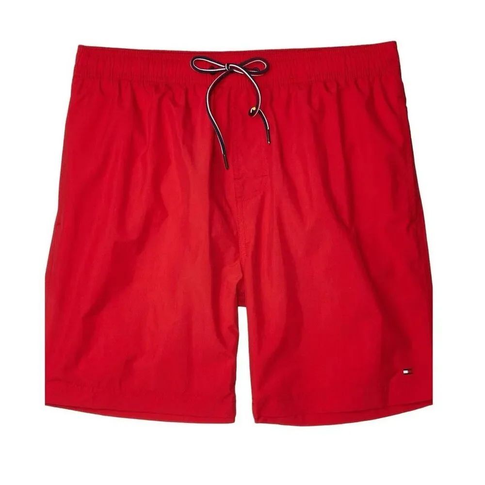 Tommy Hilfiger Red Solid Brief Lined Swim Trunks NWT